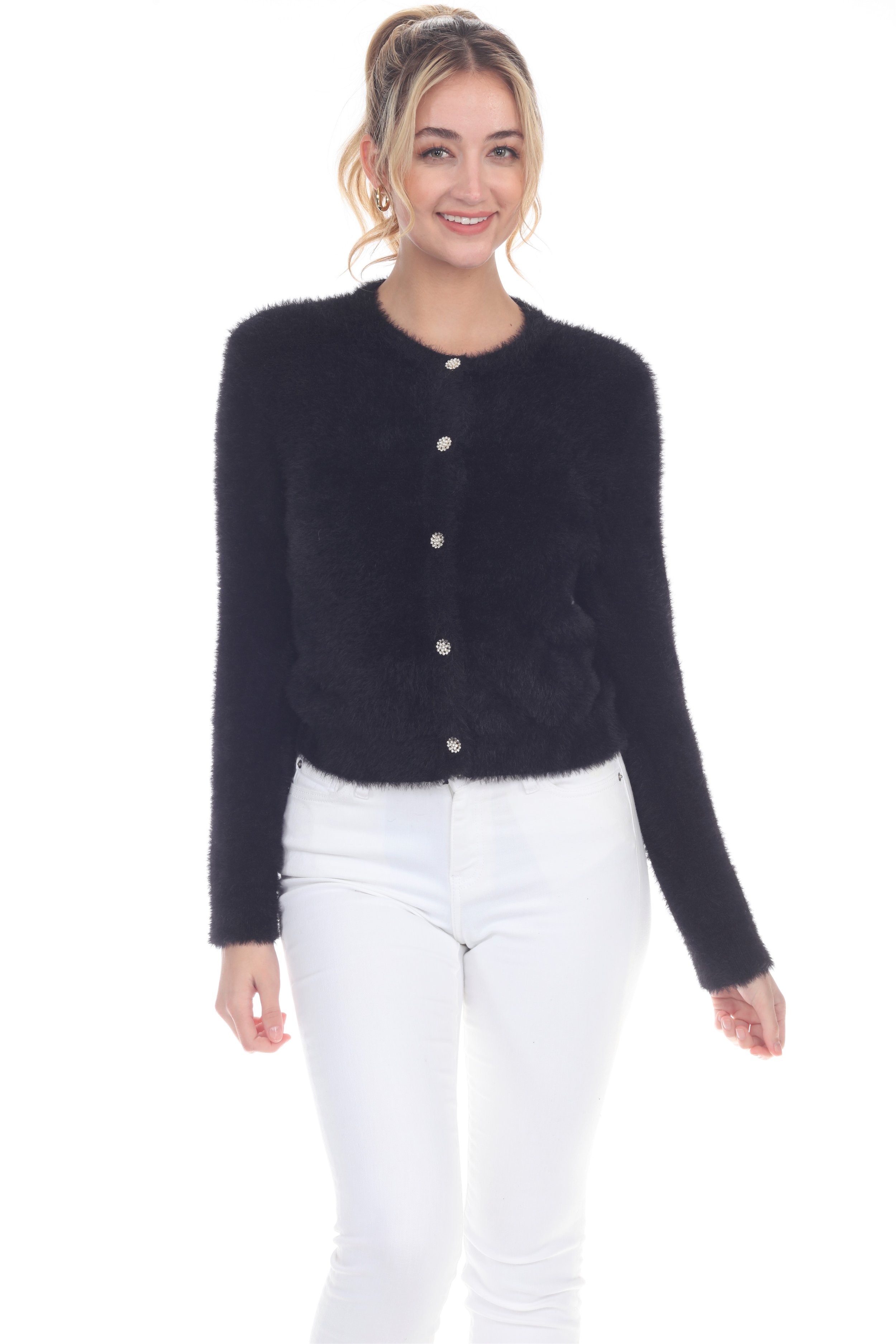 Riu Faux fur sleeve cardigan